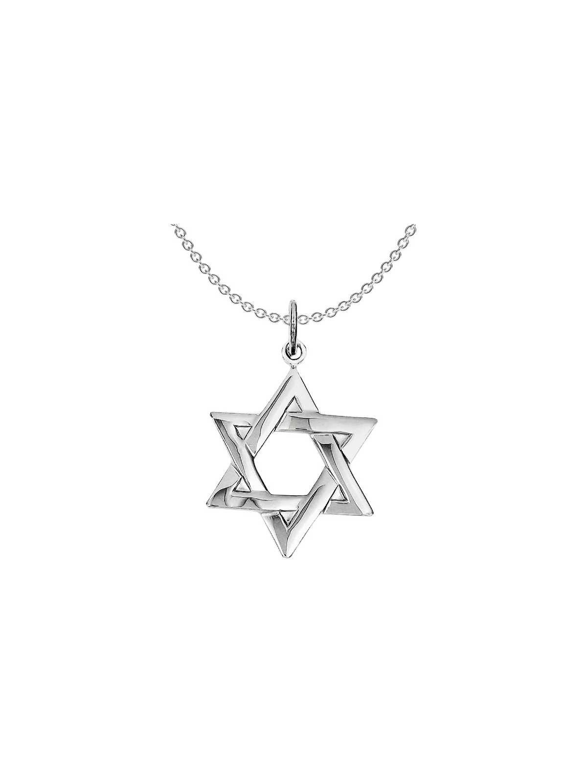 תליון מגן דוד מוכה כסף סטרלינג | תכשיטים | יוּדָאִיקָה